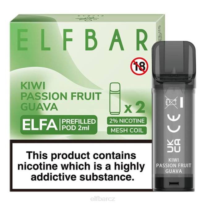 elfbar elfa předplněný pod - 2 ml - 20 mg (2 balení) 8442117 kiwi mučenka guava