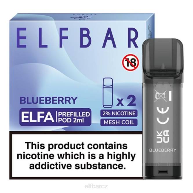 elfbar elfa předplněný pod - 2 ml - 20 mg (2 balení) 8442119 modrá razz limonáda