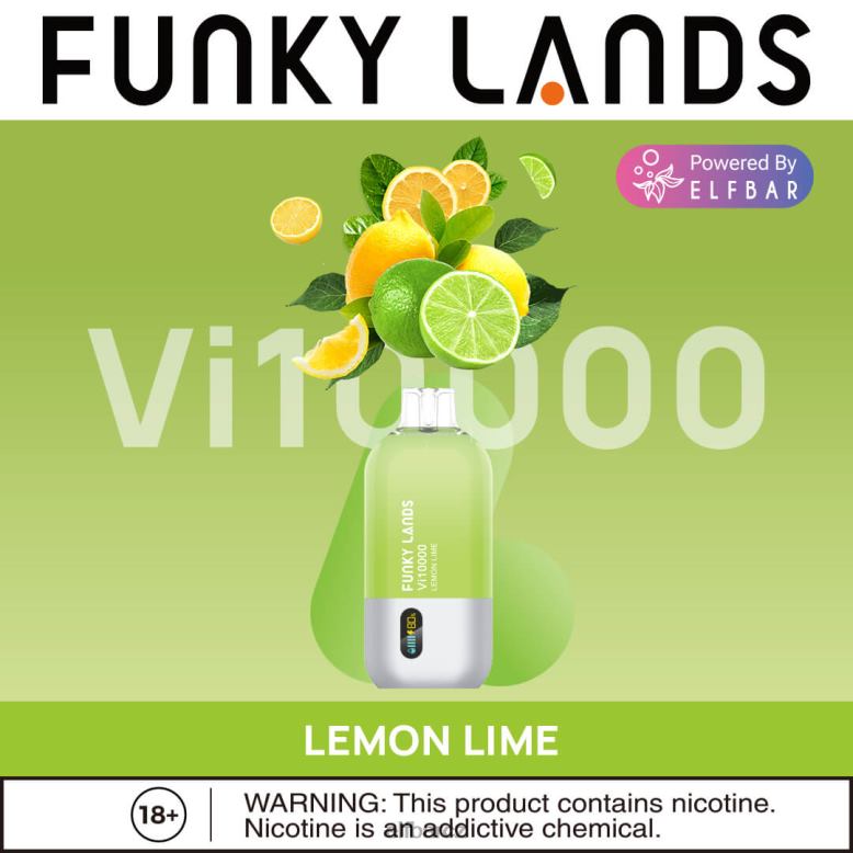 ELFBAR funky lands jednorázové vape vi10000 potáhnutí citron limetka 60FDZ164