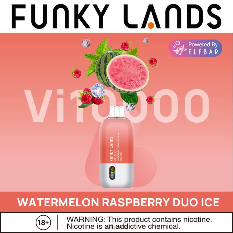 ELFBAR funky lands jednorázové vape vi10000 potáhnutí meloun malina duo led 60FDZ160