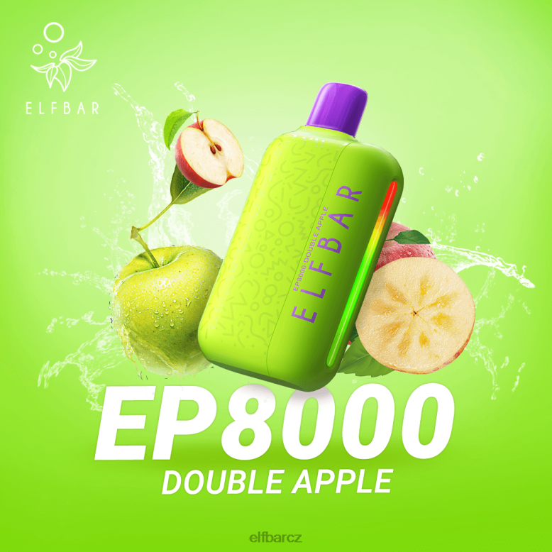 ELFBAR jednorázové vapky nové ep8000 potahy dvojité jablko 60FDZ72