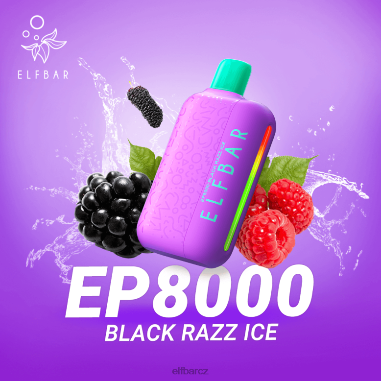 ELFBAR jednorázové vapky nové ep8000 potahy černý razz led 60FDZ70