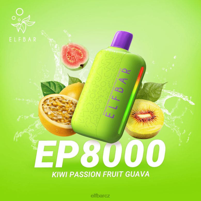 ELFBAR jednorázové vapky nové ep8000 potahy kiwi mučenka guava 60FDZ60