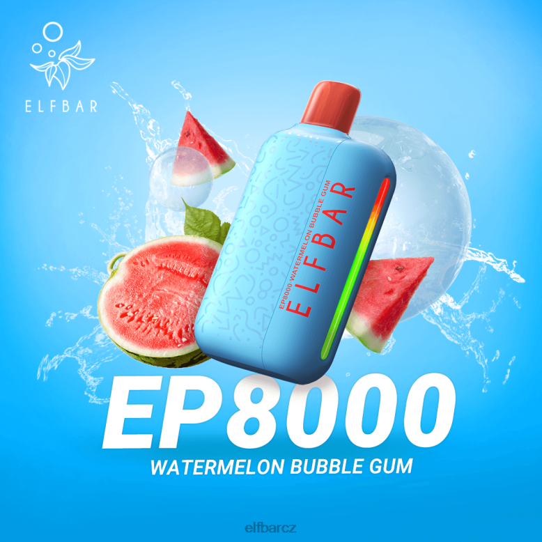 ELFBAR jednorázové vapky nové ep8000 potahy melounová žvýkačka 60FDZ66